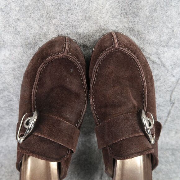 Stuart Weitzman Shoes Womens 8.5 Mule Heel Fashion Studs Buckle Leather Classic - Picture 9 of 16